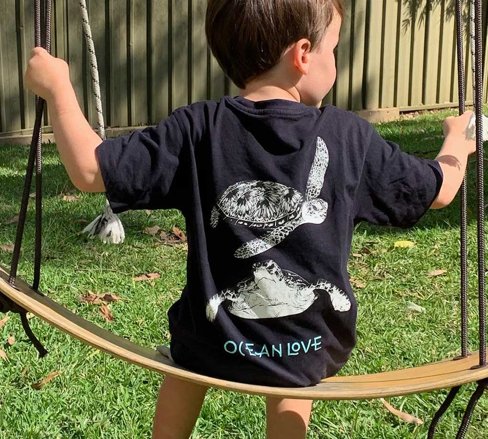 T-shirt Compleanno Personalizzata Per Bambini - Ocean Turtle - Cotone 100% - Foto 2
