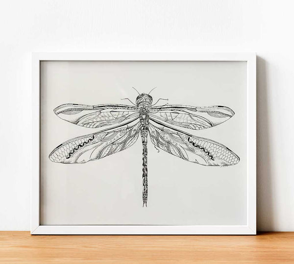 Ocean Love Art dragonfly artwork paper print wall art Australia