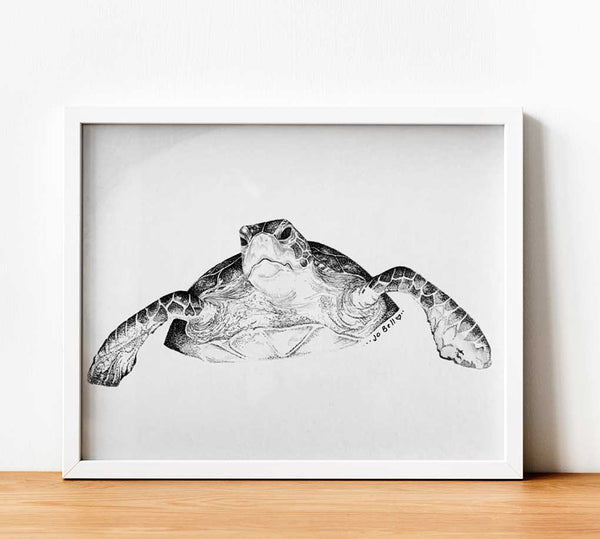 Ocean Love Art Sydney grumpy turtle paper print artwork