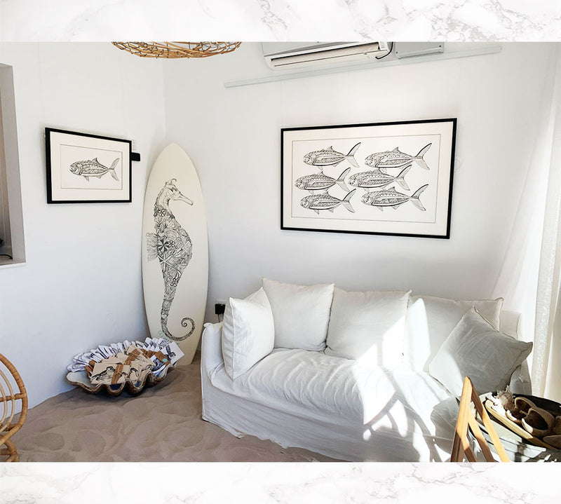 Ocean Love Art Jo Bell surfboard original artwork charity auction Northern Beaches artist Sydney