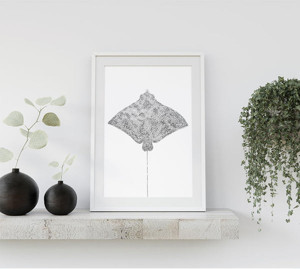 Spotted Eagle Ray Paper Print