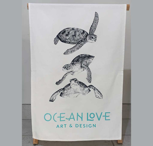 Jo Bell Marine Artist Ocean Love Art Northern Beaches turtles tea towels original art