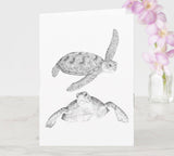 Ocean Love Art Sydney two turtles greeting cards